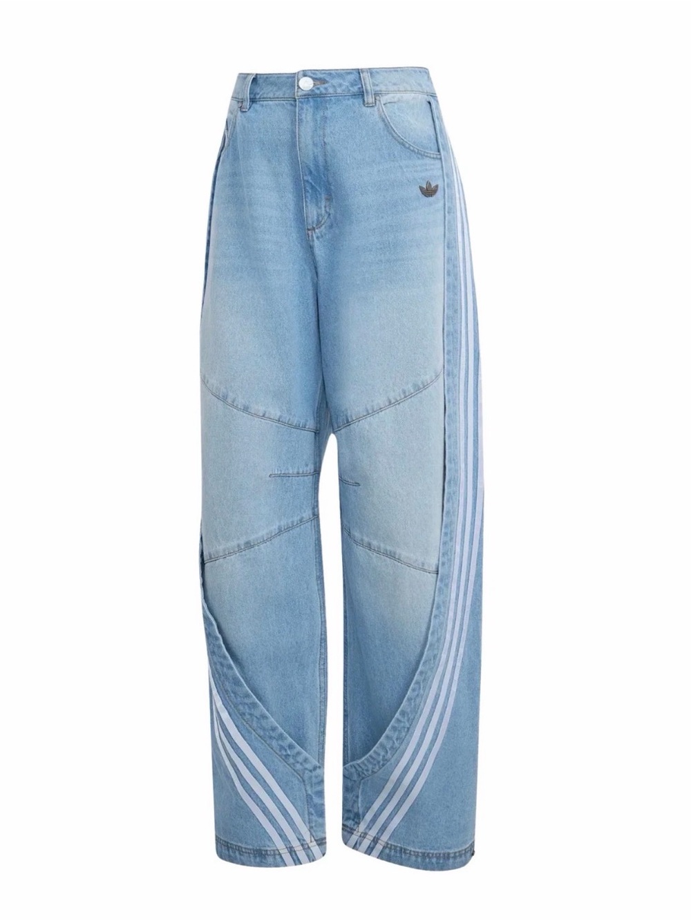 Adidas Adilenium 5.0 Banana Overlay Denim 30x32 Light Blue Baggy Wide Leg Women’